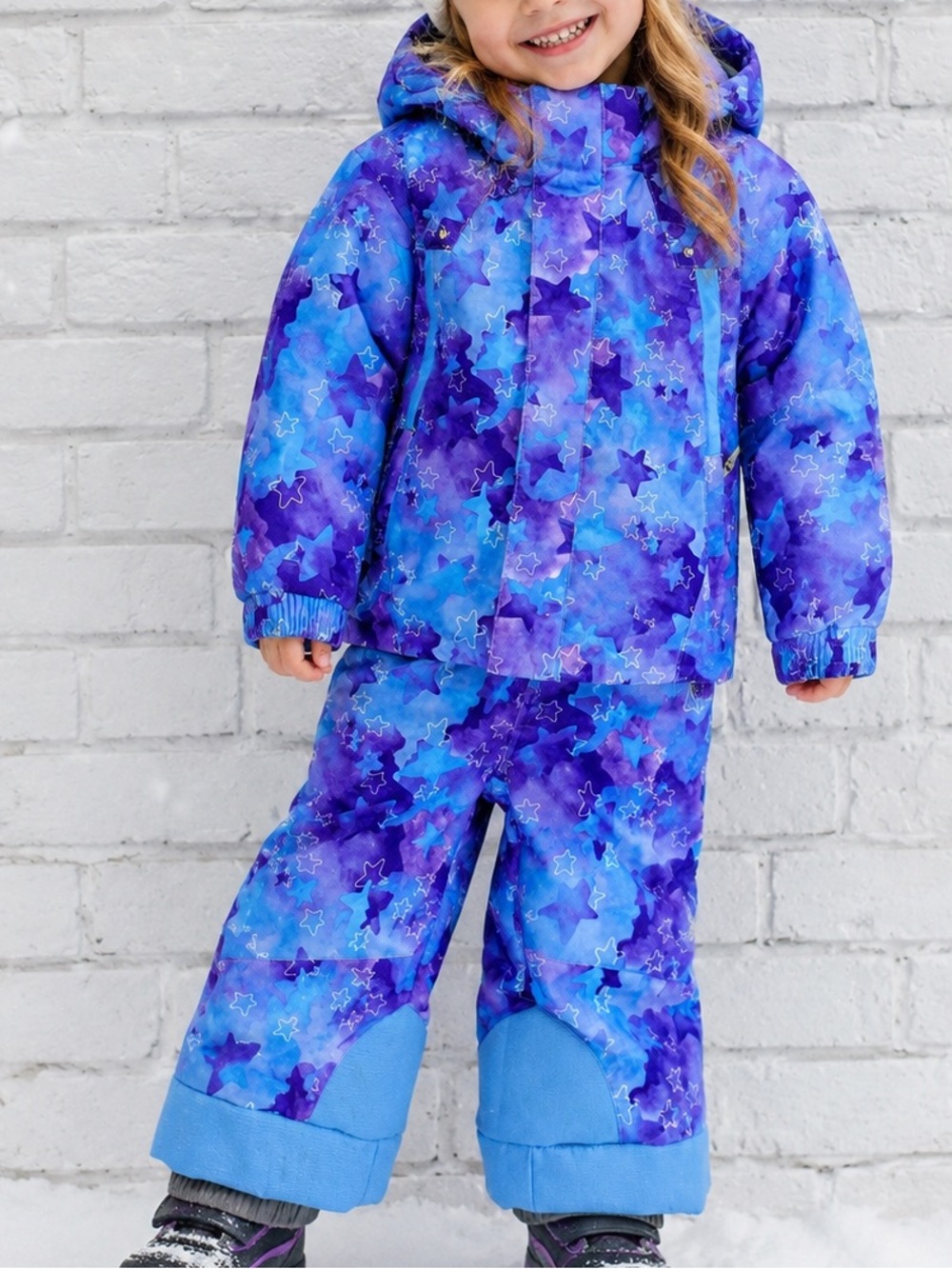 Spyder Girls 2T Snowsuit Set Purple Blue Star Print Ski Jacket Bibs